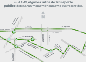 Debido a una carrera deportiva en el Área Metropolitana de Guadalajara, varias rutas del transporte público detendrán su recorrido