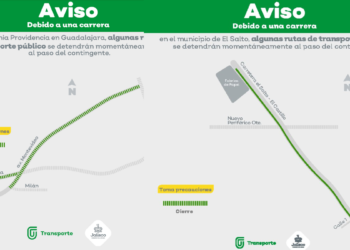 El domingo algunas rutas del transporte público se detendrán momentáneamente, debido a tres carreras en Guadalajara y El Salto
