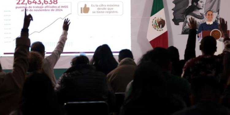 Presidenta Claudia Sheinbaum resalta cifra récord de empleo afiliado al IMSS con 22.6 millones puestos de trabajo al 30 de noviembre