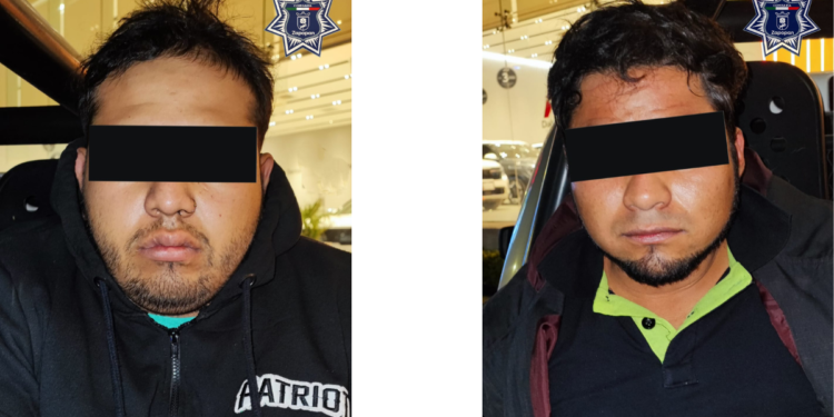 Dos detenidos por robo de instalación eléctrica en comercio; aseguran vehículo implicado