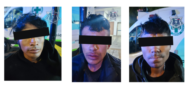 Detienen en Zapopan a tres hombres por presunto robo; uno tenía orden de aprehensión vigente