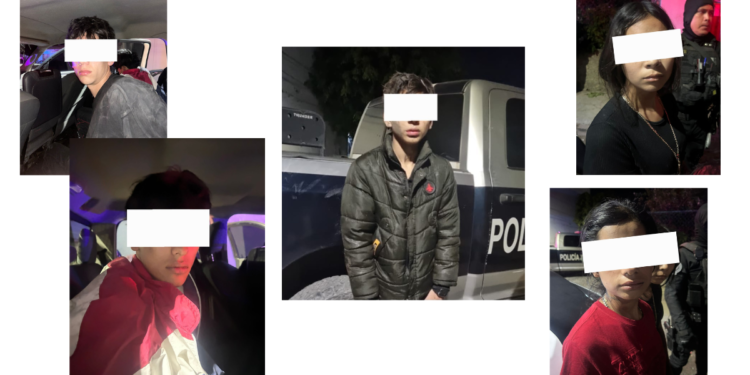 Cinco detenidos y auto robado recuperado en Tlaquepaque durante Operativo Ares