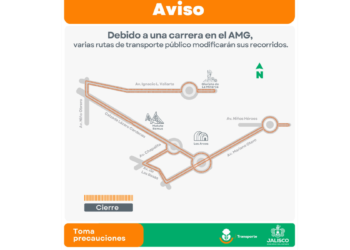 Informa Setran suspensión temporal de rutas del transporte público por Medio Maratón de Guadalajara 2025