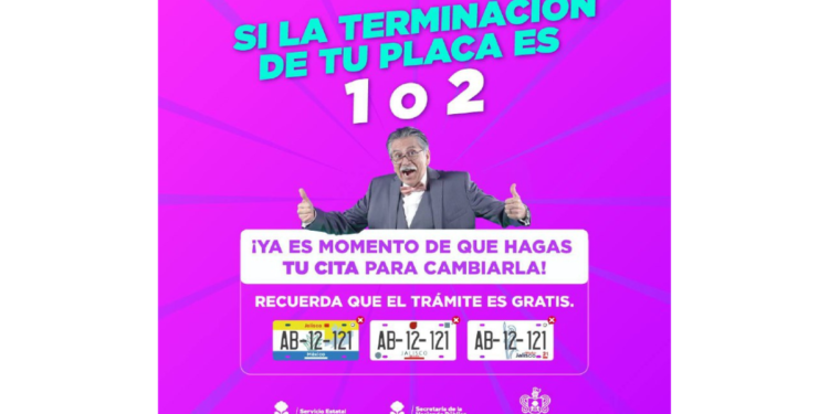 En marzo corresponde sustitución de placas vehiculares con terminación 2 en Jalisco