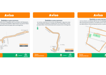 Informa Setran modificación temporal de rutas del transporte público por tres carreras en el AMG