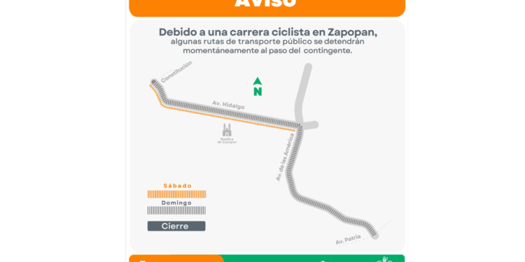 Informa Setran modificación de trayectos de rutas del transporte público por competencia ciclista en Zapopan