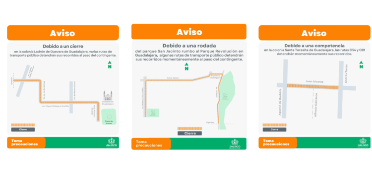 Ajustará Setran rutas de transporte público por eventos deportivos y cierres viales en Guadalajara