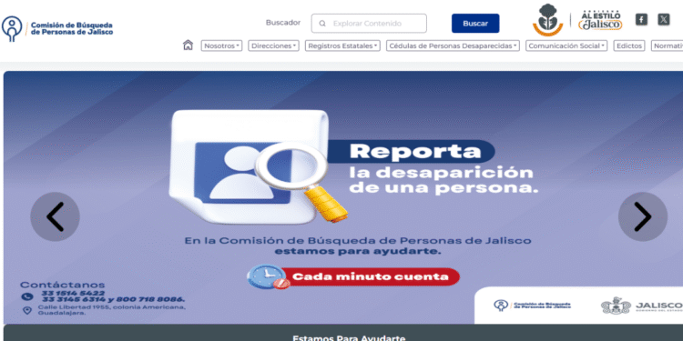 Lanza Jalisco sitio web oficial de la Comisión de Búsqueda de Personas de Jalisco (COBUPEJ)