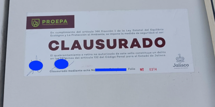 Realiza PROEPA tres clausuras por incumplimiento de normativa ambiental