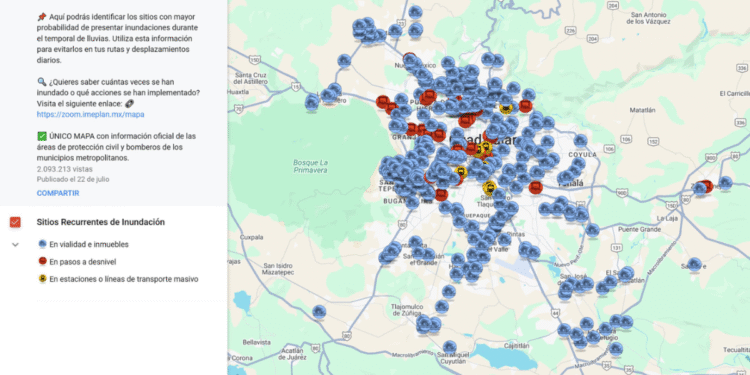 Suma Mapa Único de Inundaciones (MUI) más de 2 millones de vistas