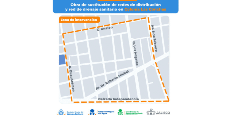 Realizarán sustitución de redes de agua potable y drenaje sanitario en la colonia Las Conchas, de Guadalajara