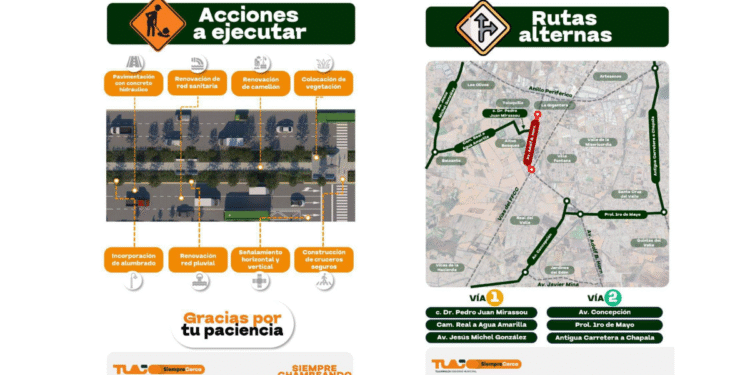 En operación contraflujo vial en Av. Adolf B. Horn por obras de renovación