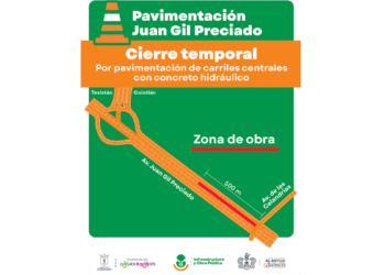 Iniciará Gobierno de Jalisco pavimentación de carriles centrales de Juan Gil Preciado con concreto hidráulico