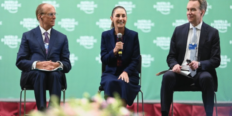 Presidenta Claudia Sheinbaum presenta Plan México a miembros del Foro Económico Mundial