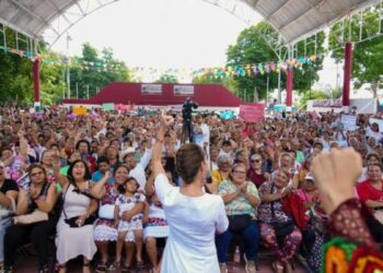 Más de 3 millones de mujeres reciben la Pensión Mujeres Bienestar: Presidenta encabeza asamblea en Puerto Morelos, Quintana Roo