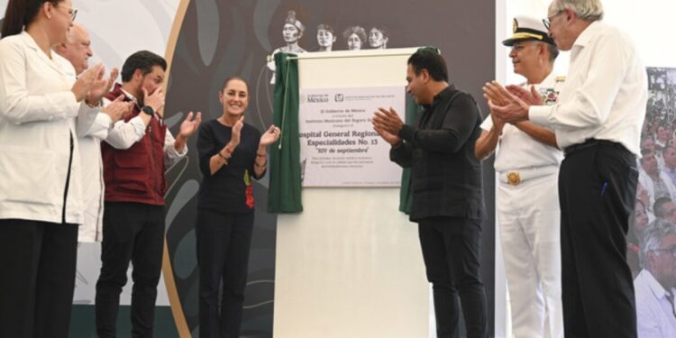 Los invito el 6 de diciembre al Zócalo a celebrar 7 años de Transformación: Presidenta en inauguración del HGE No.13 del IMSS en Chiapas