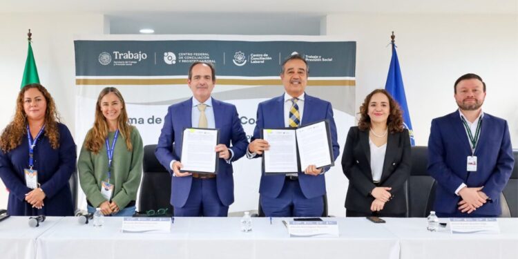 Firman convenio de colaboración el CCL Jalisco y el Centro Federal de Conciliación y Registro Laboral