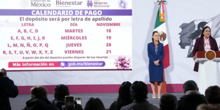 Gobierno de México: del 18 al 21 de noviembre inicia pago a nuevas beneficiarias de la Pensión Mujeres Bienestar
