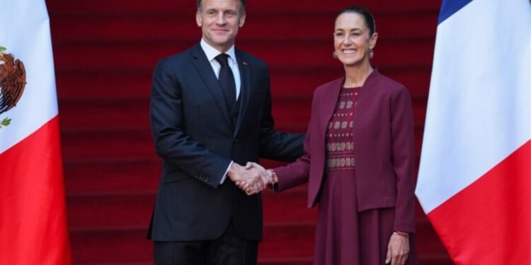 Recibe Presidenta Claudia Sheinbaum a su homólogo de Francia, Emmanuel Macron en Palacio Nacional