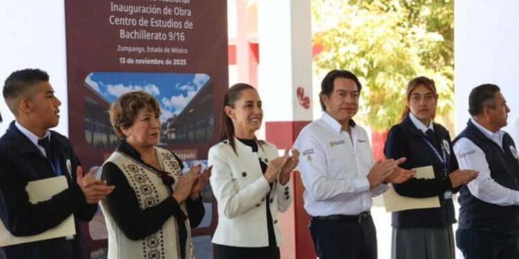 Presidenta Claudia Sheinbaum inaugura obra de reconversión del Centro de Estudios de Bachillerato 9/16 de Zumpango, Edomex