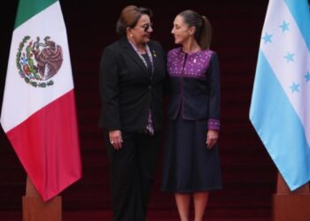 Recibe Presidenta Claudia Sheinbaum a su homóloga de la República de Honduras, Xiomara Castro, en Palacio Nacional