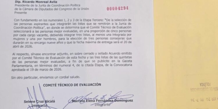 Jucopo de la Cámara de Diputados recibe quintetas para el Consejo General del INE