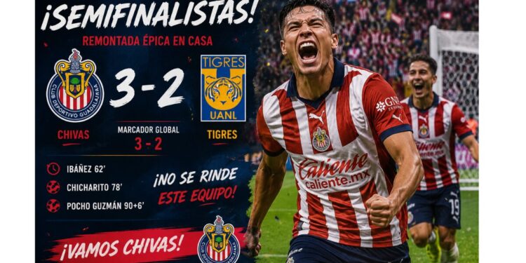 ¡CHIVAS LO HIZO! 🔥🐐 Remontada épica ante Tigres y Guadalajara sueña con la final